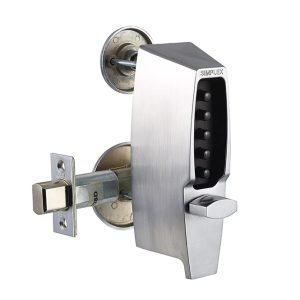 Kaba 7102 Manuel locking door will stay unlocked unless you lock it.
